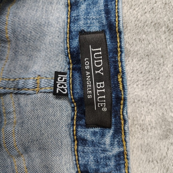 Judy Blue Jeans Womens 32 Blue Boyfriend Medium Wash Distressed Stretch Denim - Picture 11 of 16